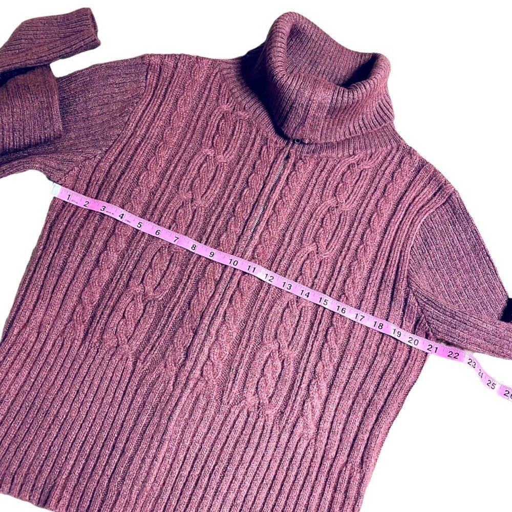Erica Dusky Pink Cable Knit Zip up Cardigan Size Large - Picture 5 of 10